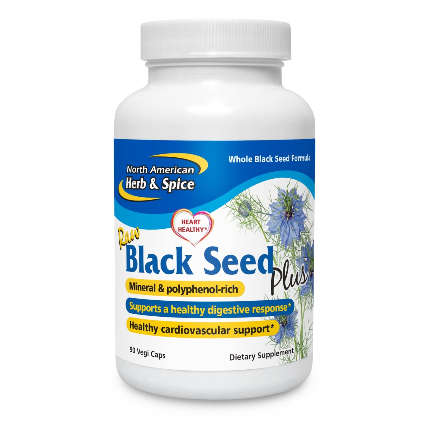 North American Herb & Spice Black Seed Plus - Mediterranean Black Seed & Cumin Spice Complex - Heart Health, Immune & Digestive Support Capsules, 90 Count