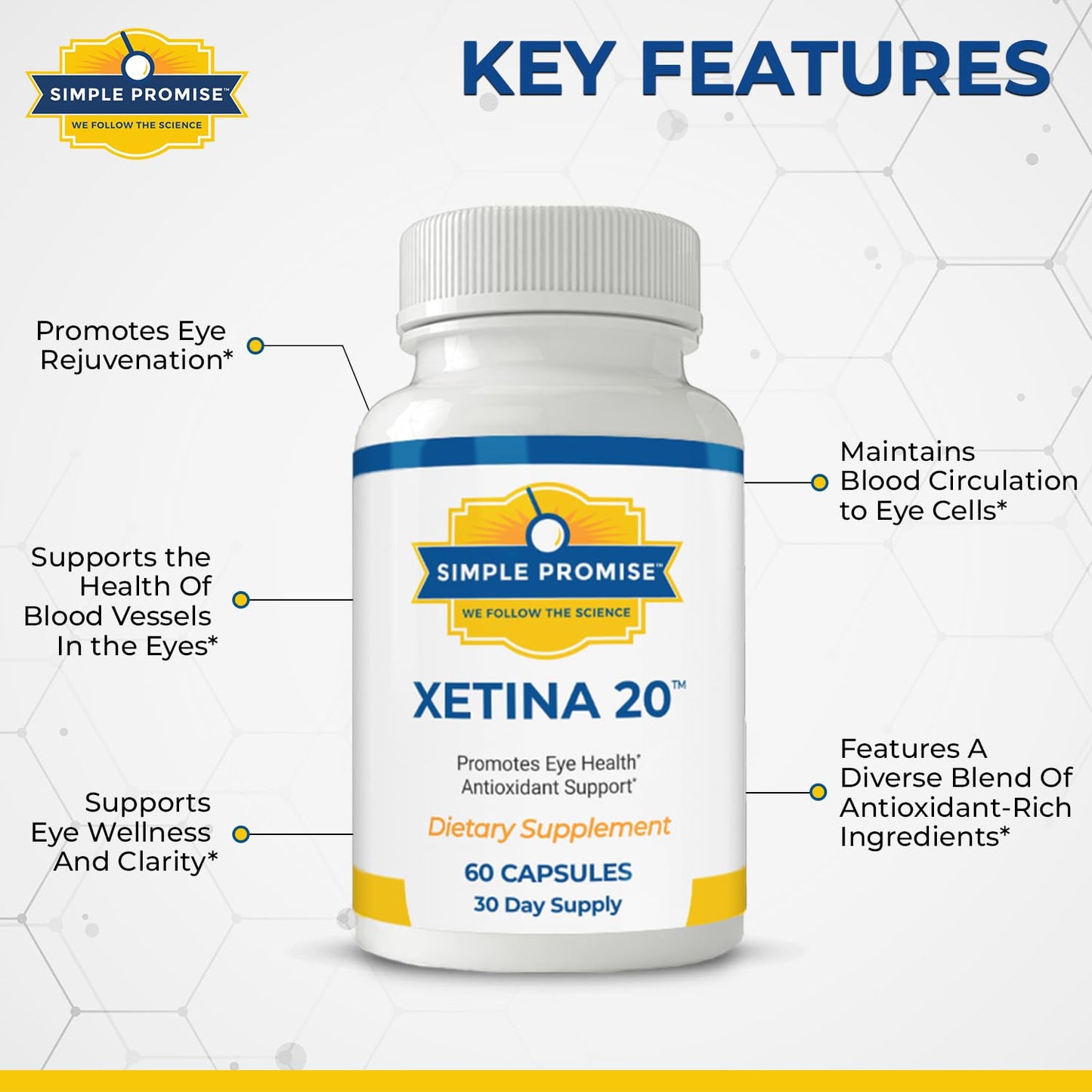 Simple Promise Xetina 20 Lutein and Zeaxanthin Supplements 60 Capsules
