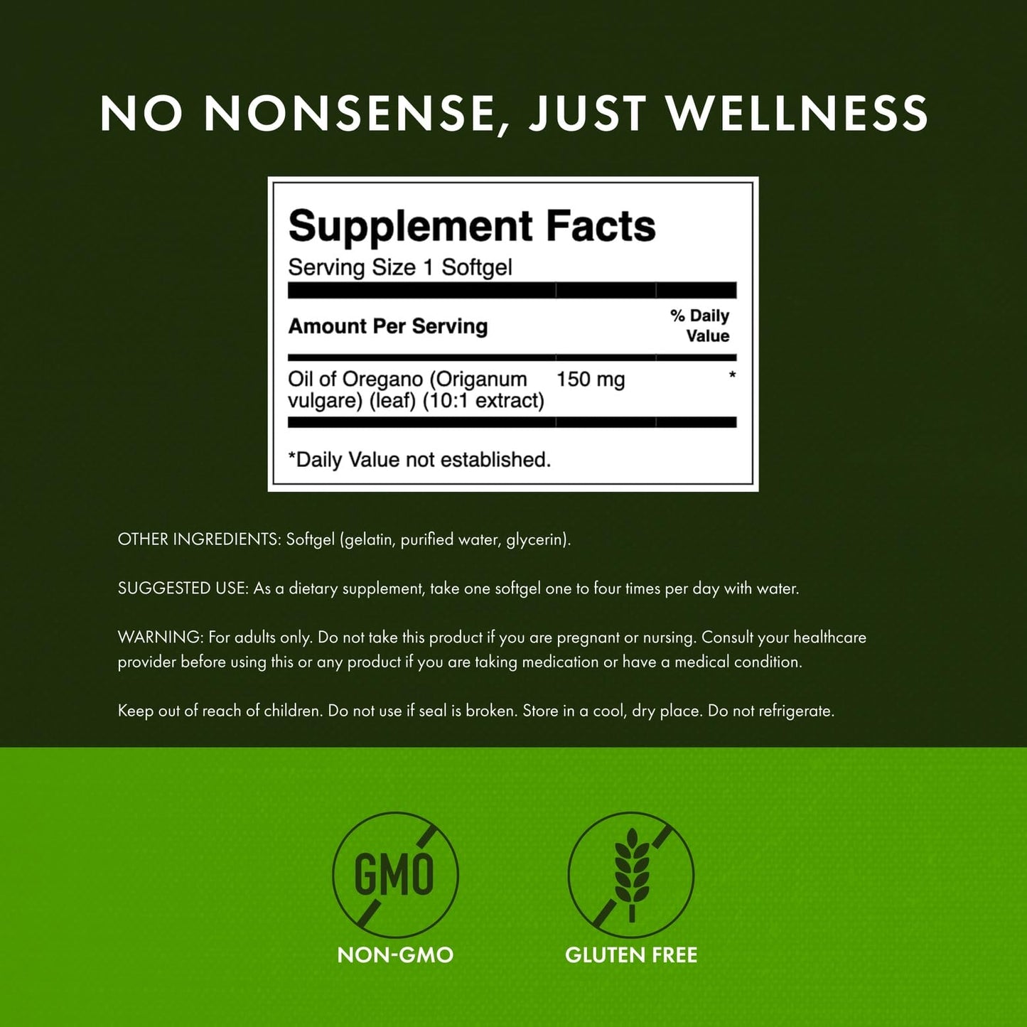Swanson Oregano Oil 10:1 Extract 150 mg Softgels 240