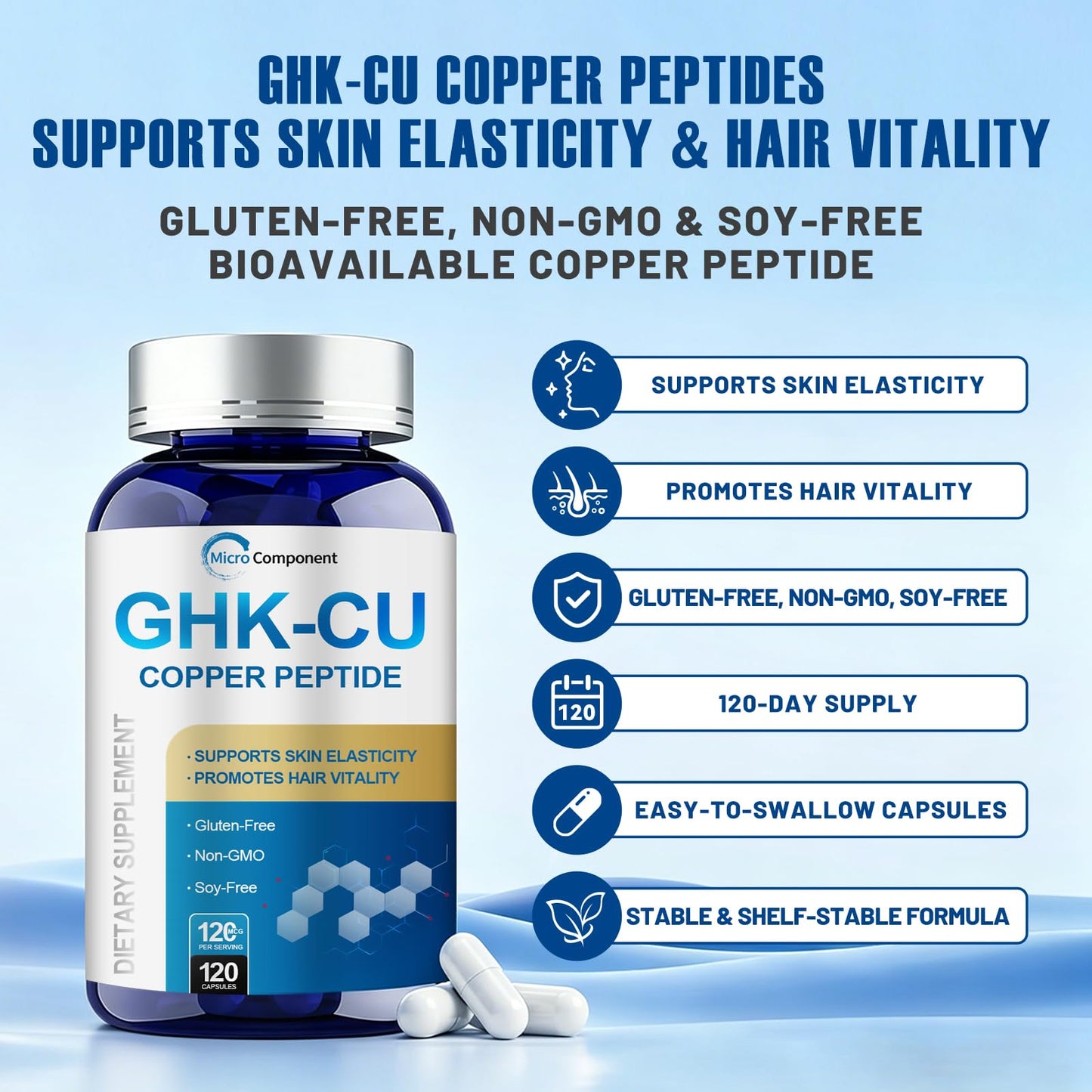 GHK-CU SUPPS GHK-Cu Copper Peptide Supplement Capsule 120 Count