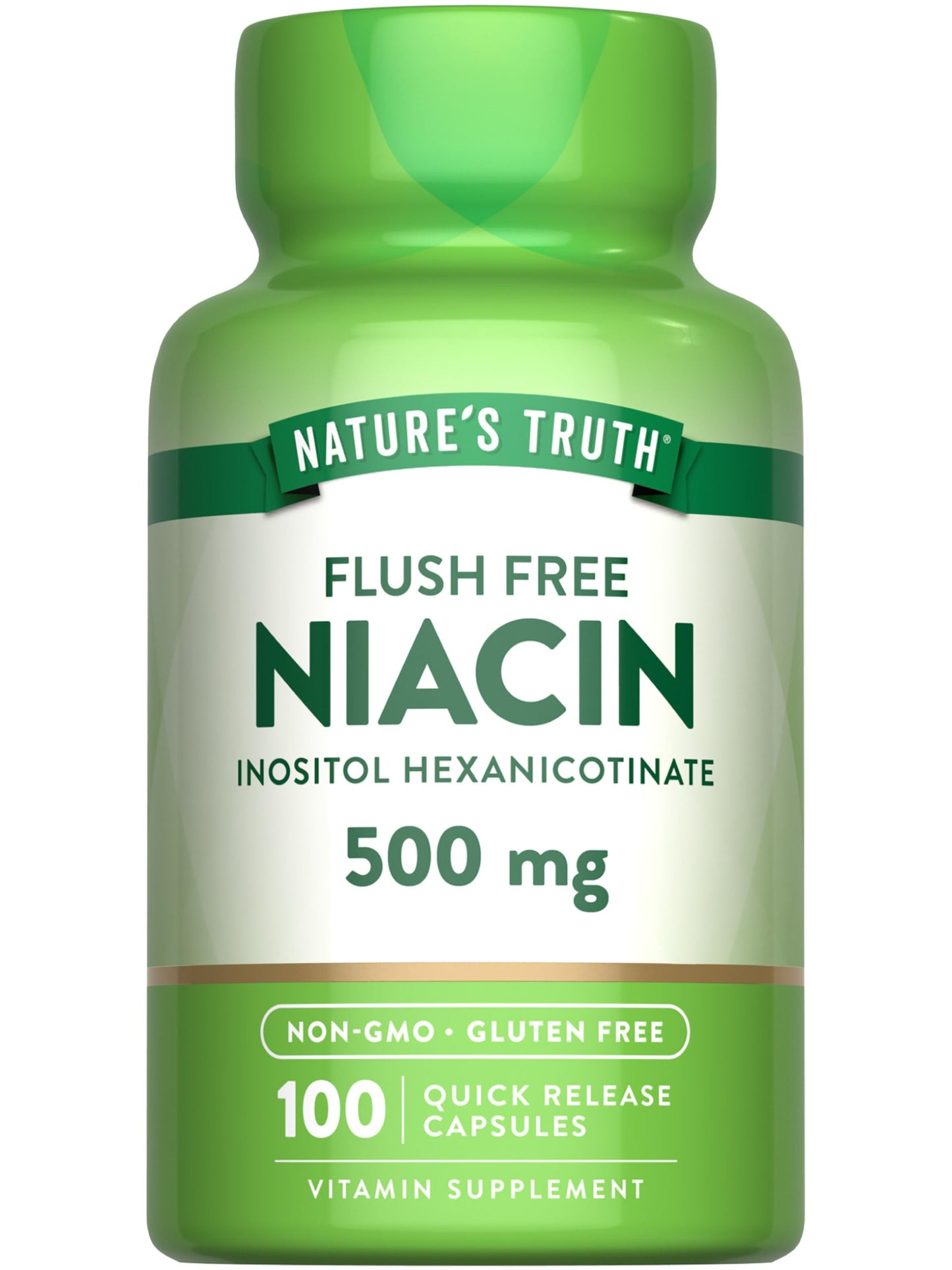 Nature's Truth Flush Free Niacin 500mg Capsule, 100 Capsules