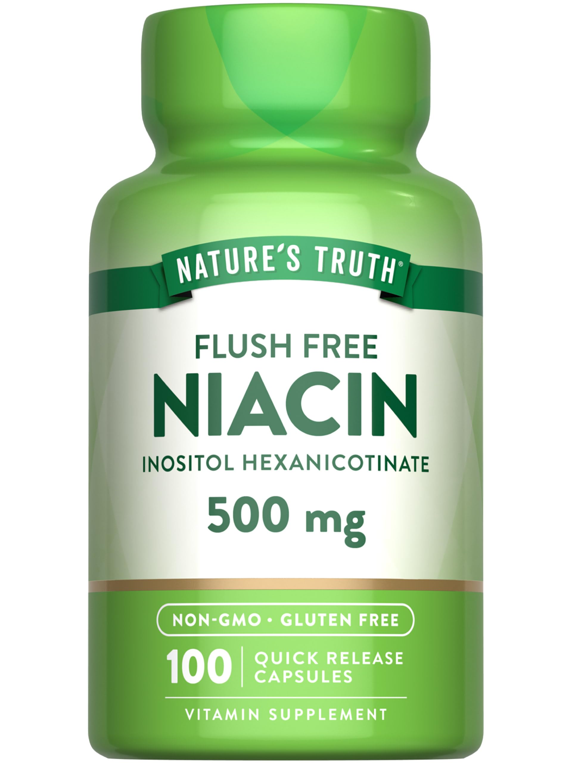 Nature's Truth Flush Free Niacin 500mg Capsule, 100 Capsules