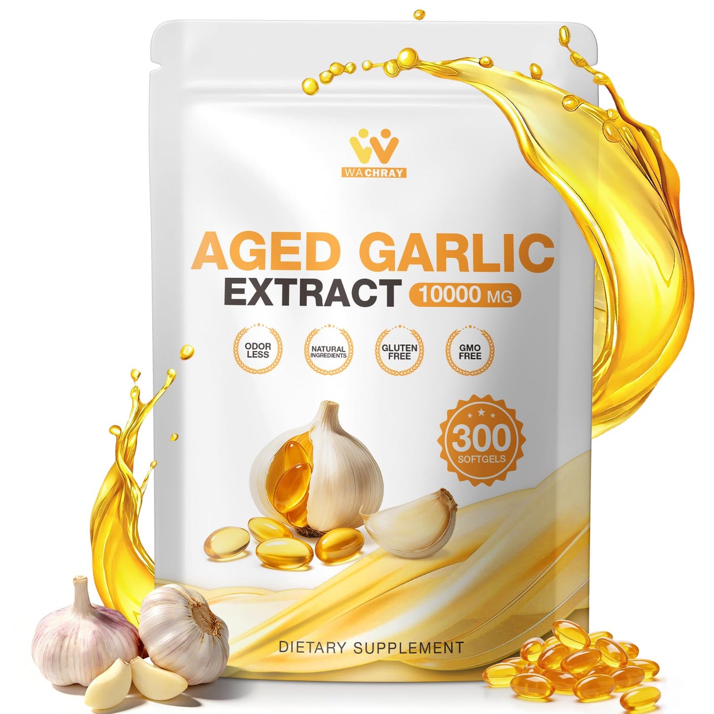 WACHRAY Odorless Aged Garlic Extract Softgels 300