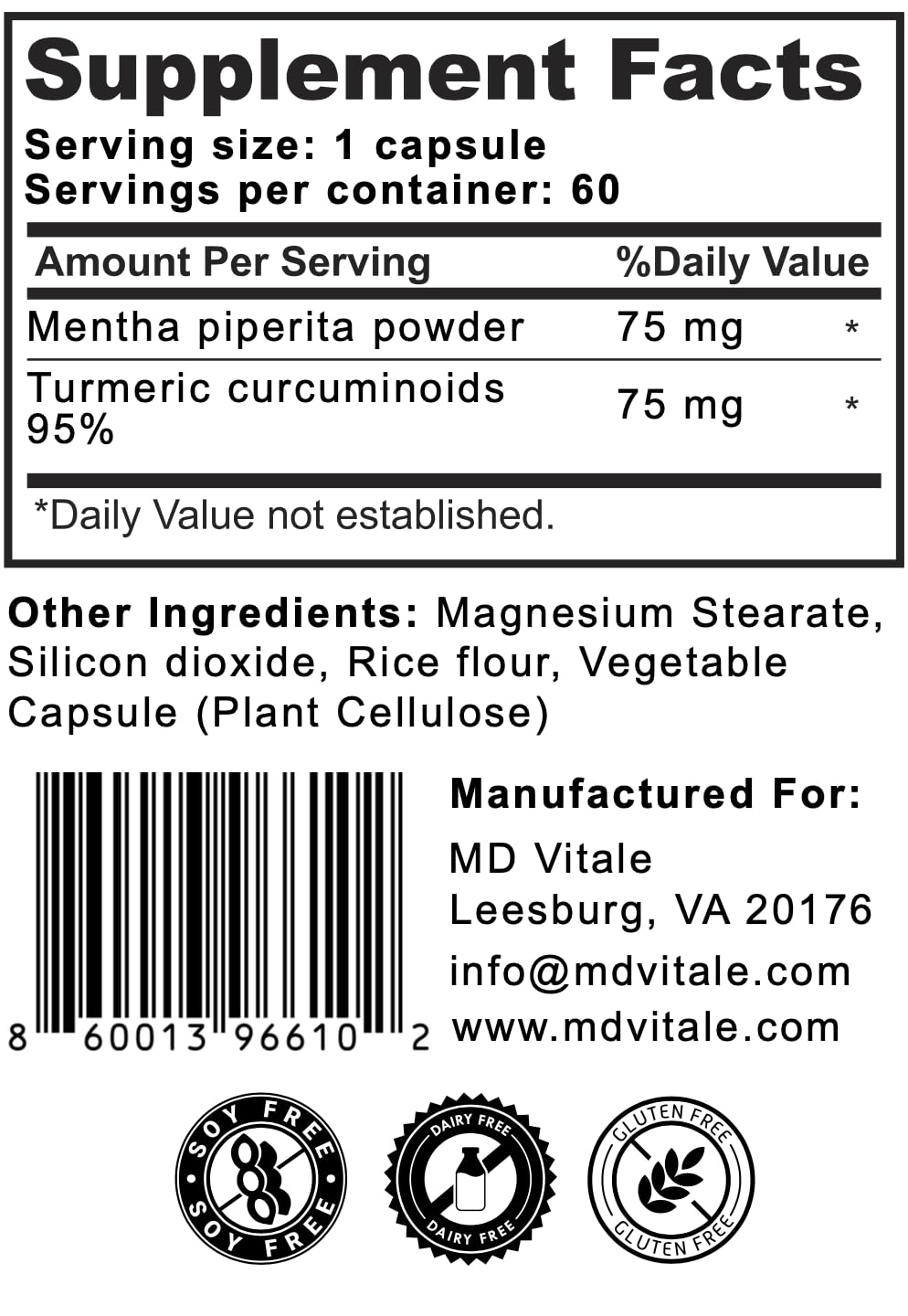 MD Vitale Enterophyne Digestive Support Supplement Capsule, 60 Veggie Capsules