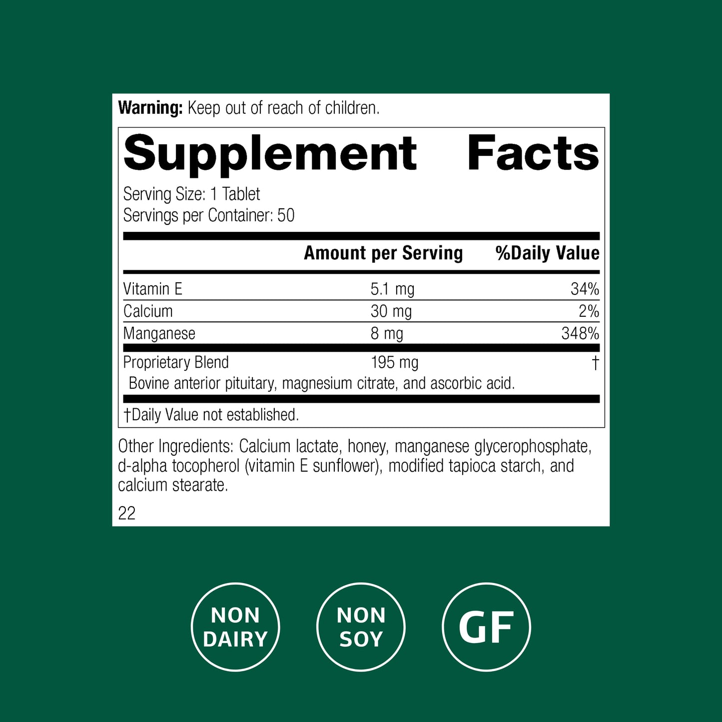 Standard Process Inc. E-Manganese Tablet, 50 Tablets
