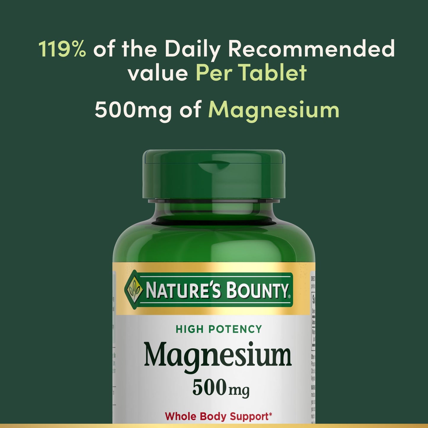 Nature's Bounty Magnesium 500 mg Tablets 200 Count