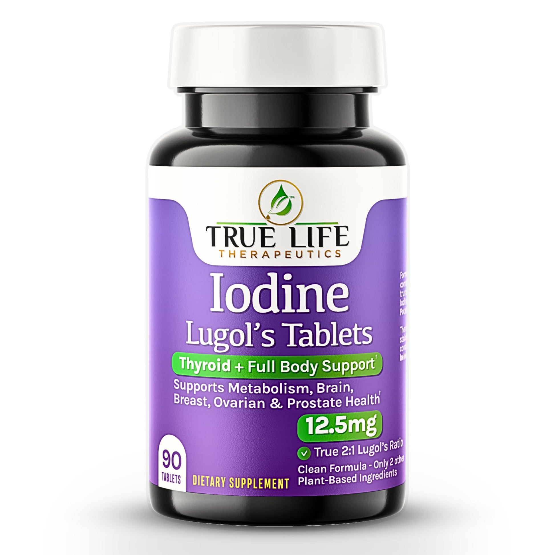 True Life Therapeutics Lugol's Iodine 12.5 mg Tablets, 90 Count