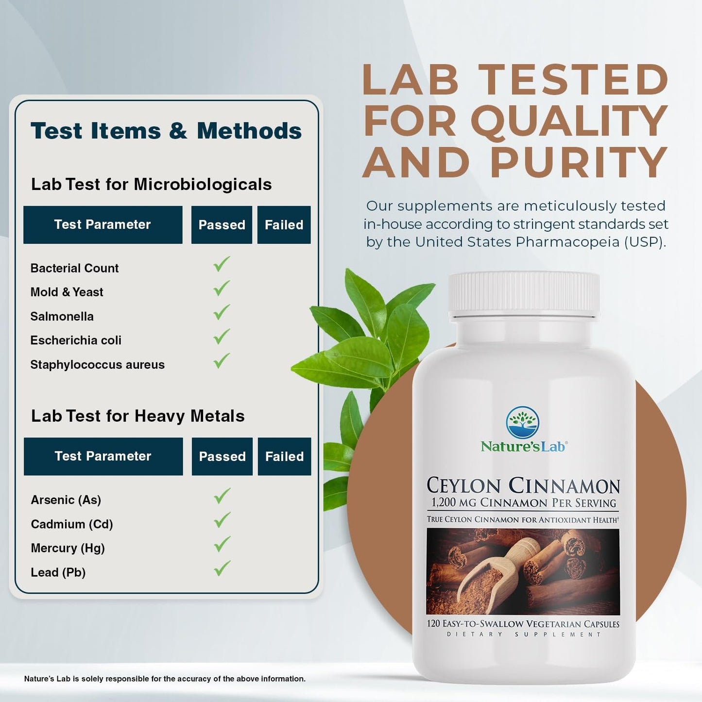 Nature's Lab Ceylon Cinnamon 120 Capsules