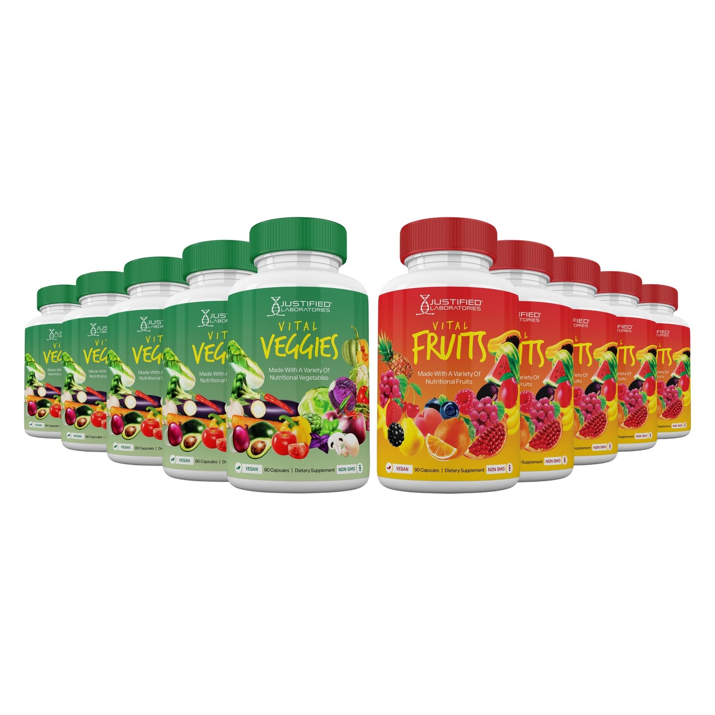 Justified Laboratories Superfoods Set Vital Fruits & Vital Veggies Capsules, 90 Count