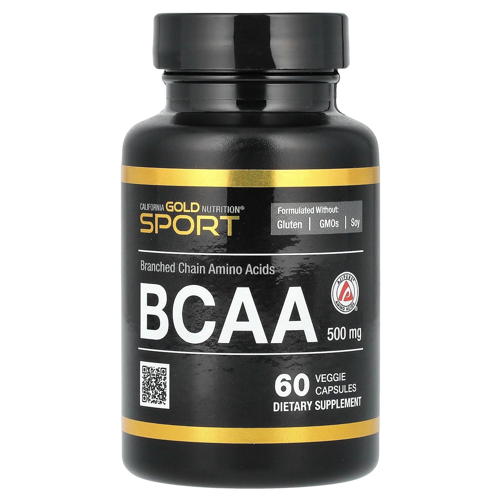 California Gold Nutrition BCAA AjiPure Branched Chain Amino Acids 2:1:1 with L-Leucine, L-Isoleucine, and L-Valine 500 mg Capsule 60