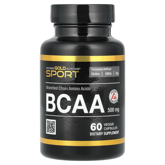 California Gold Nutrition BCAA AjiPure Branched Chain Amino Acids 2:1:1 with L-Leucine, L-Isoleucine, and L-Valine 500 mg Capsule 60