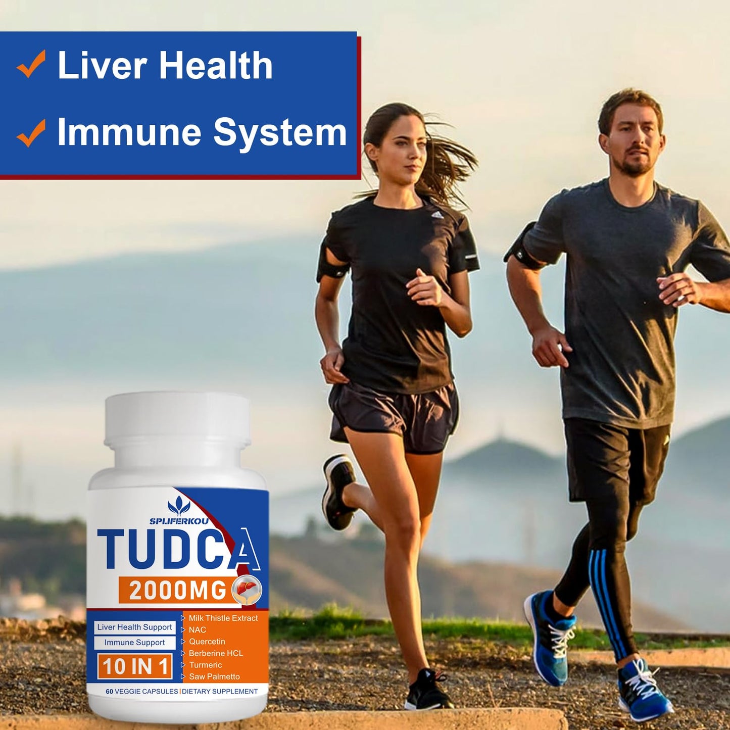 Spliferkou 2000mg Tudca Liver Support Capsule, 180 Capsules