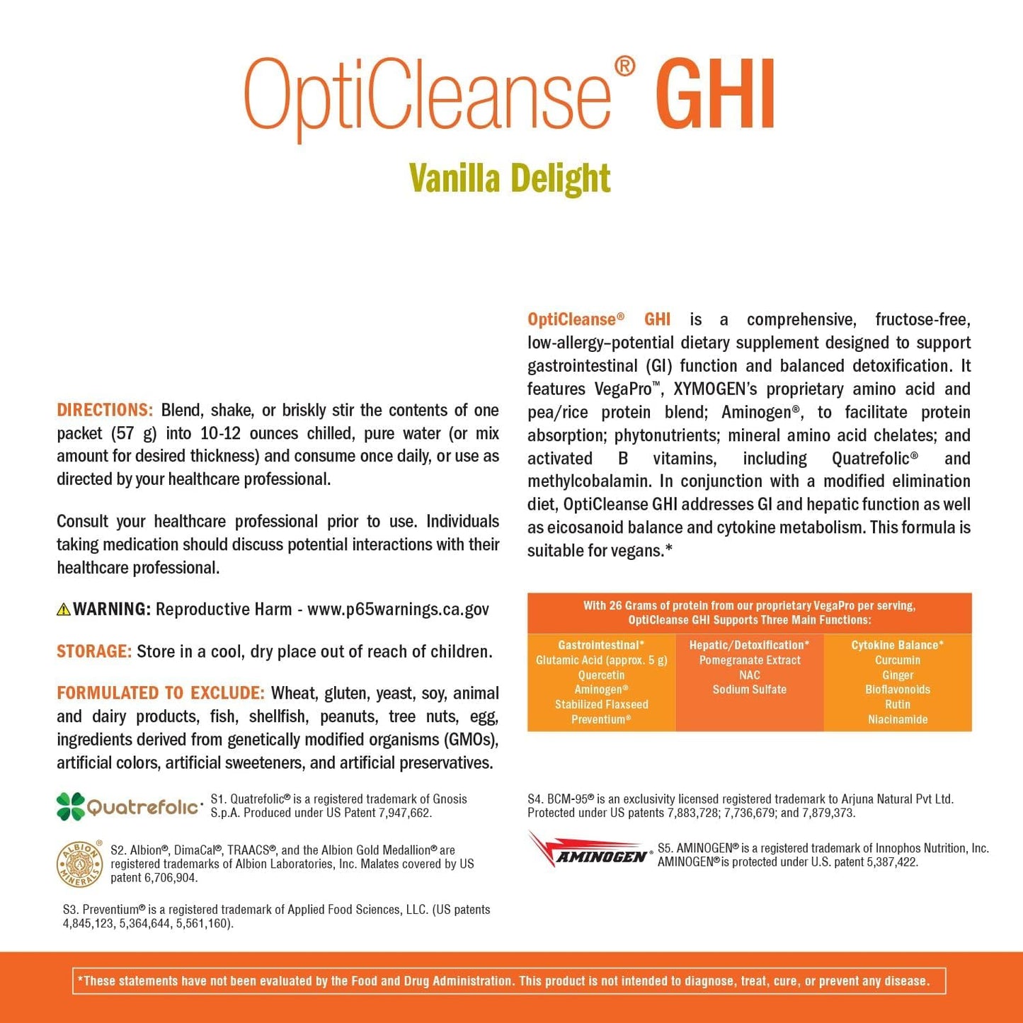 XYMOGEN OptiCleanse GHI Powder 18.7