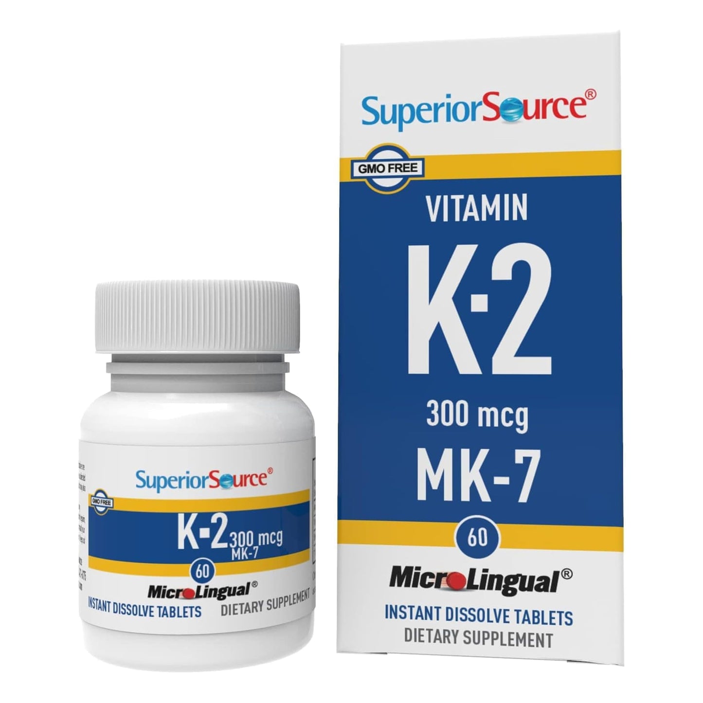 Superior Source Vitamin K2 MK-7 (Menaquinone-7), 300 mcg Tablet, 60 Count