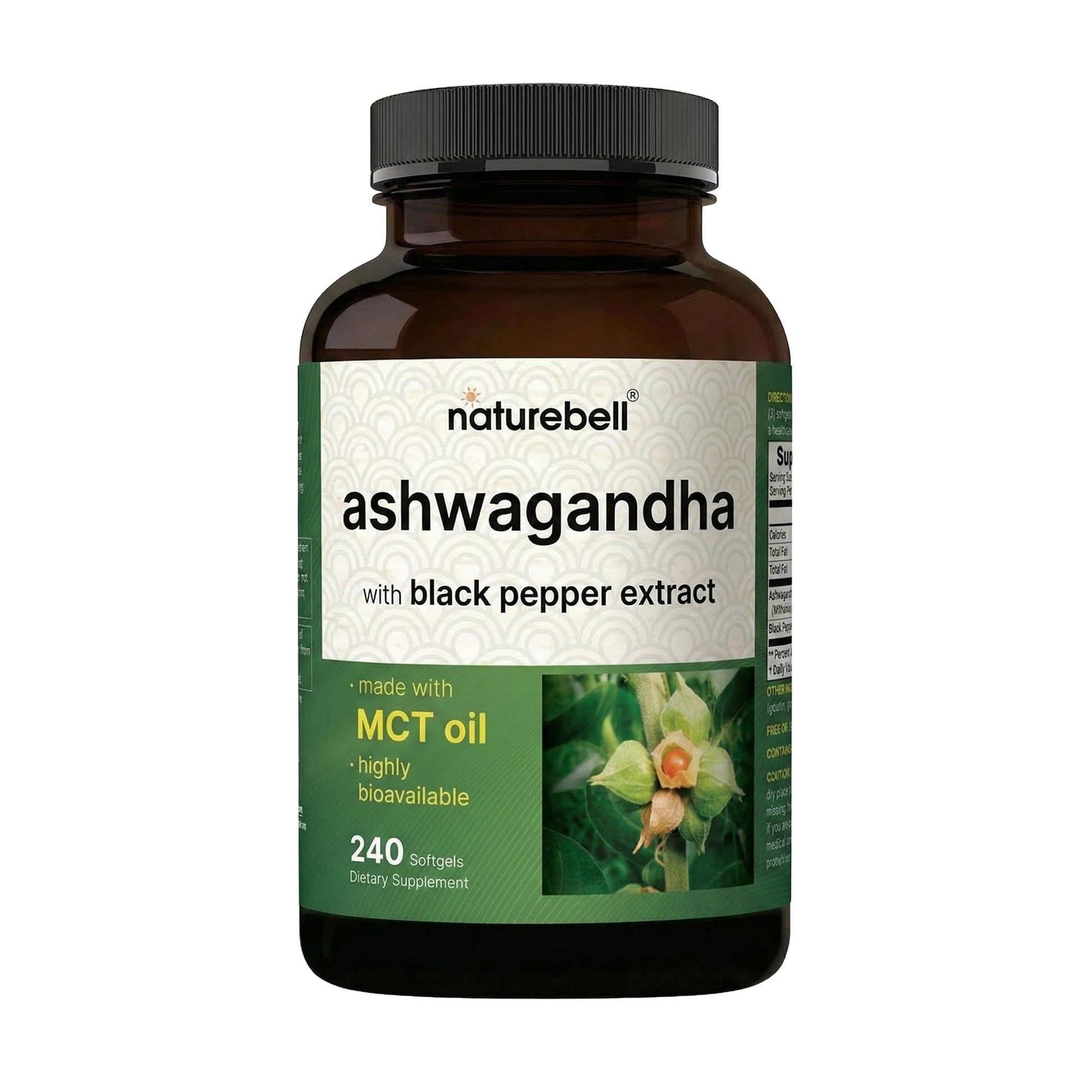 NatureBell Ashwagandha with Black Pepper Extract Softgel 1 Count