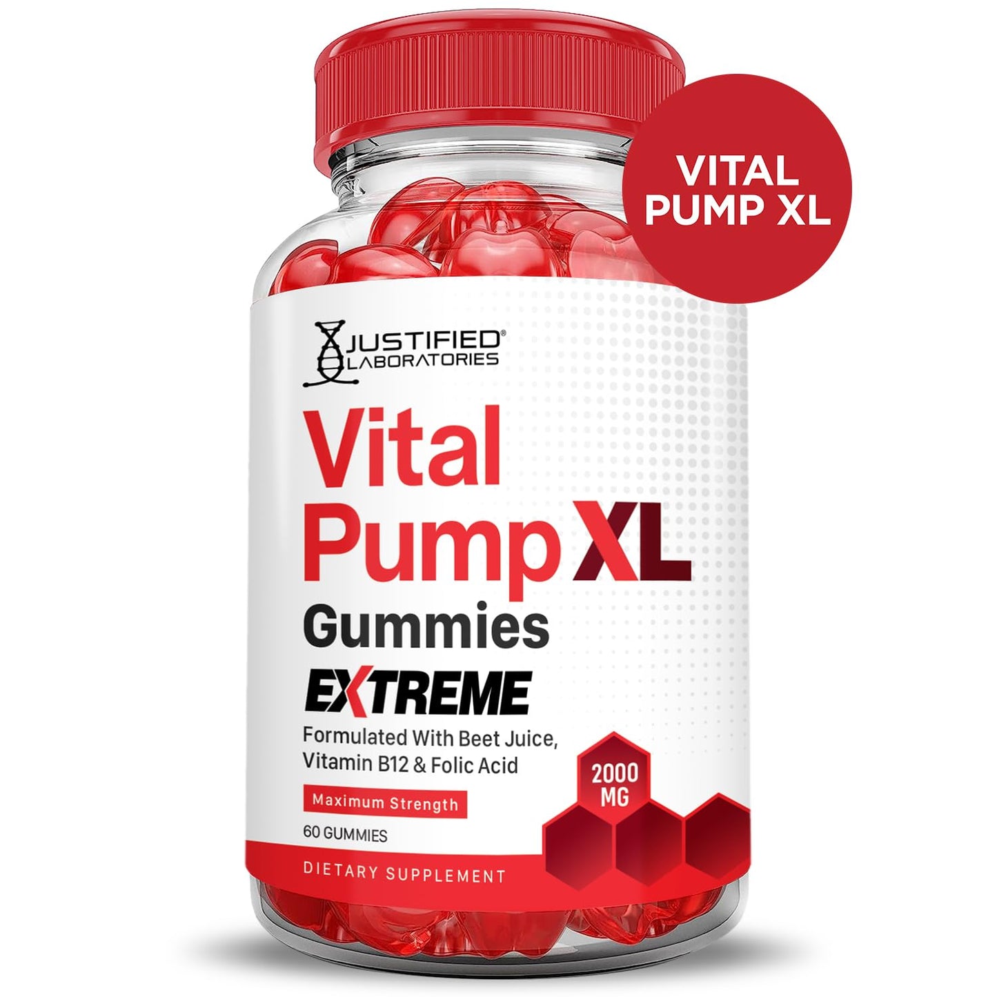 Justified Laboratories Vital Pump XL Extreme 2000MG Performance Gummies 300 Gummies