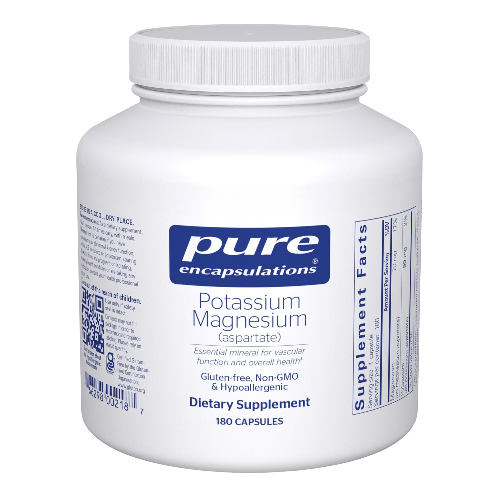 Pure Encapsulations Potassium Magnesium (Aspartate) Capsules, 180