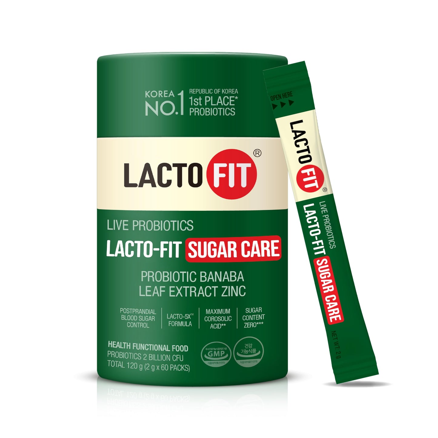 LACTO-FIT Daily Balance Probiotic Sticks with Zinc & Banaba Leaf Extract, Powder, 60 Sachets