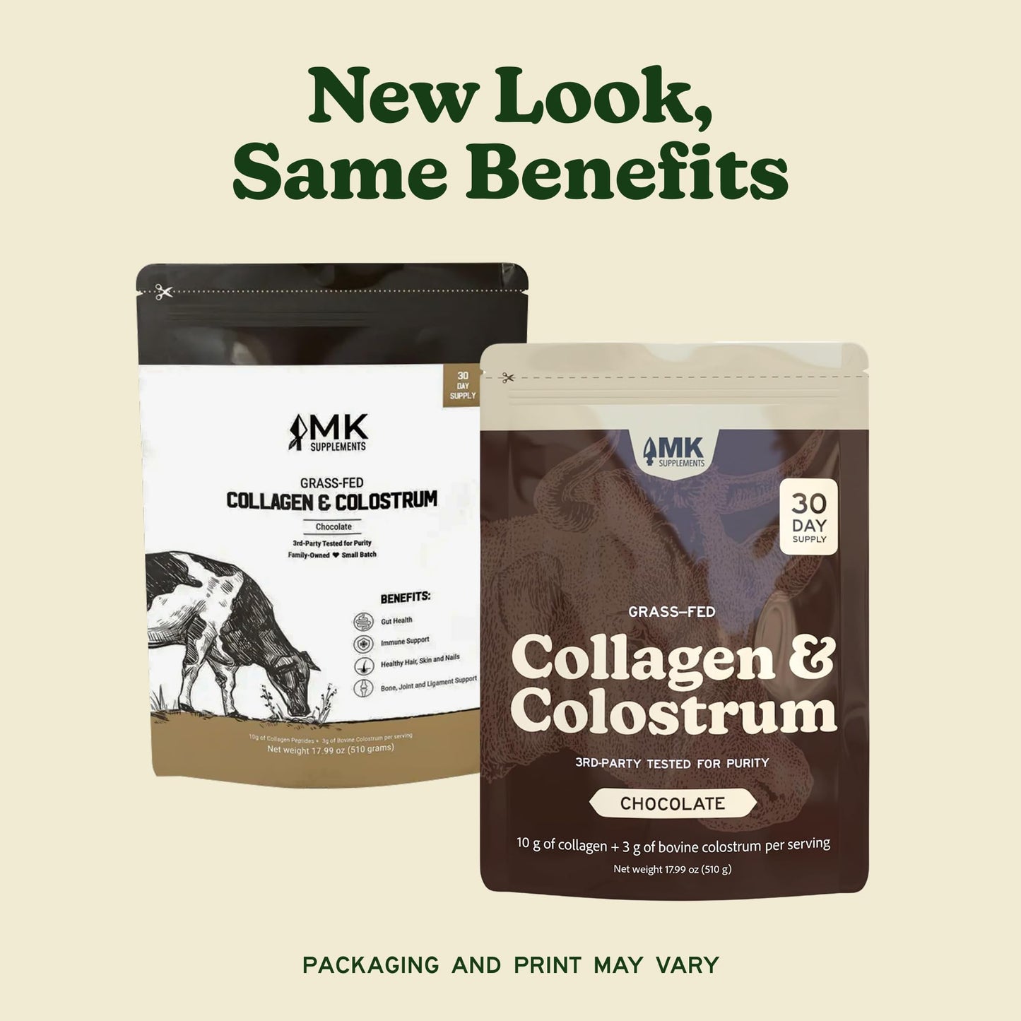 MK Supplements Grass-Fed Collagen & Colostrum Capsule, 1 Capsule