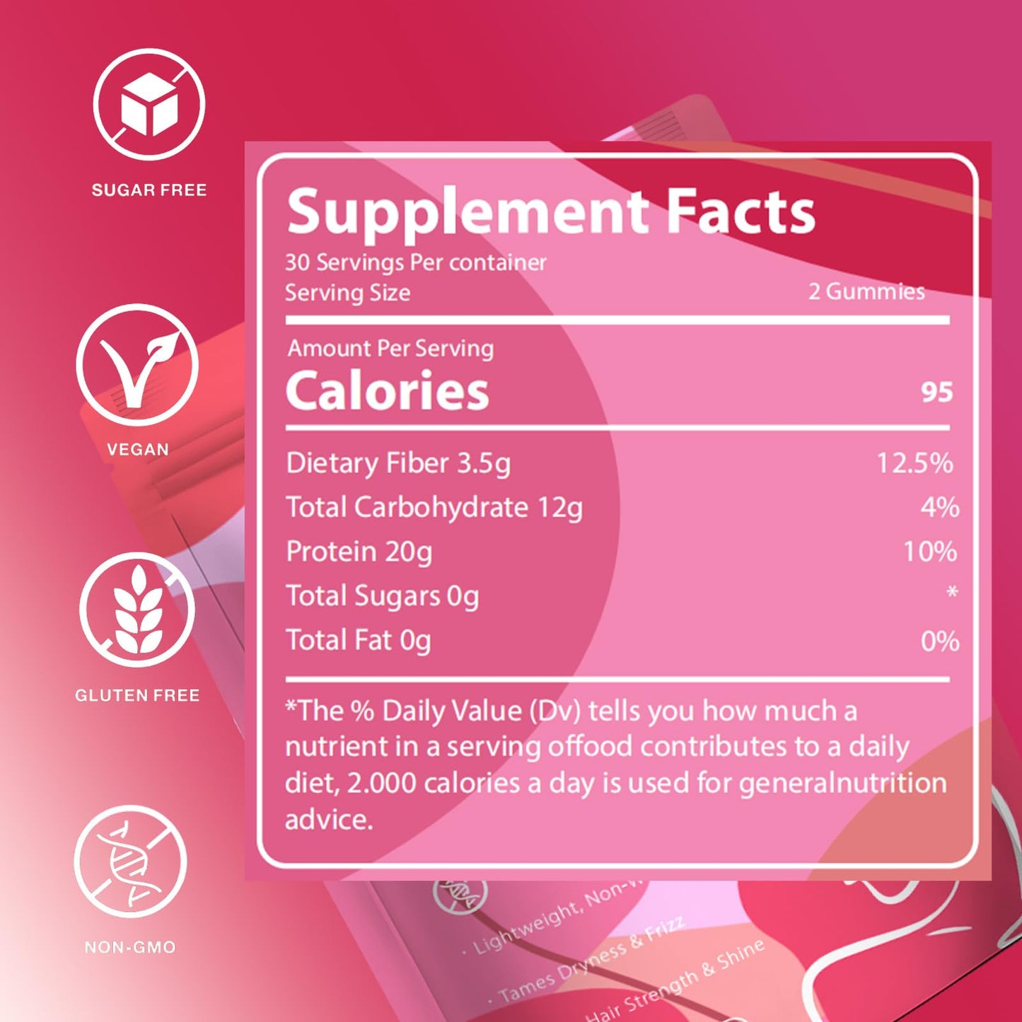 YKSDQ Protein Gummies for Women & Men, 60 Gummies