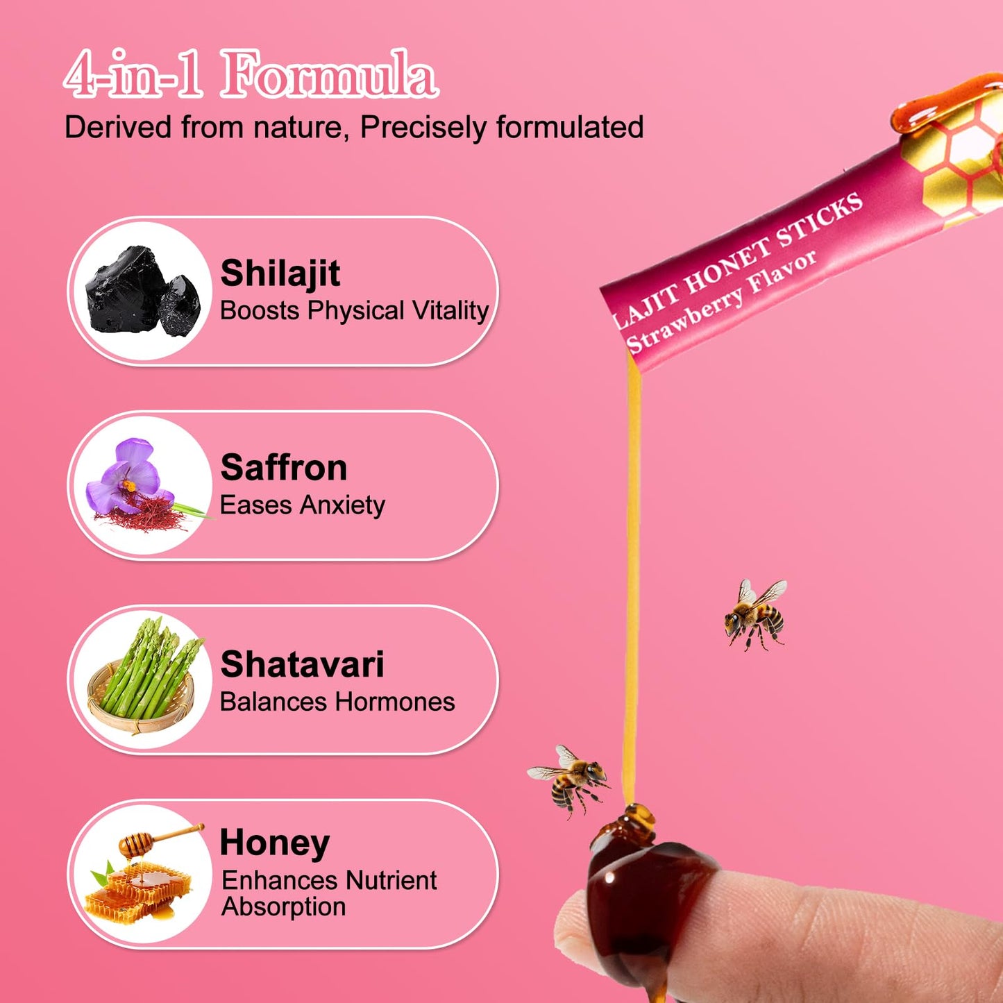 Marinix Shilajit Honey Sticks Gummy, 30 Sticks