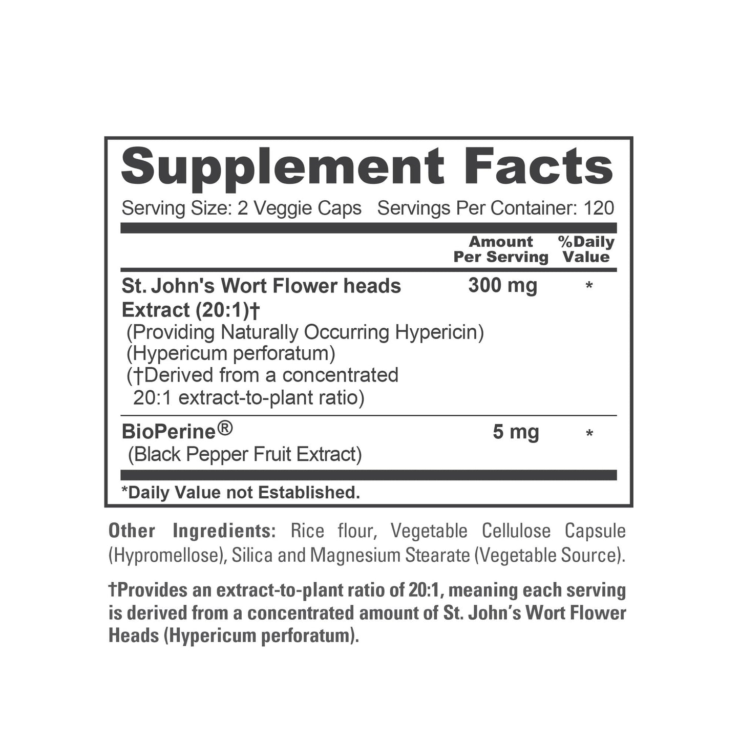 NusaPure St. John's Wort 300 mg Capsule, 240 Count
