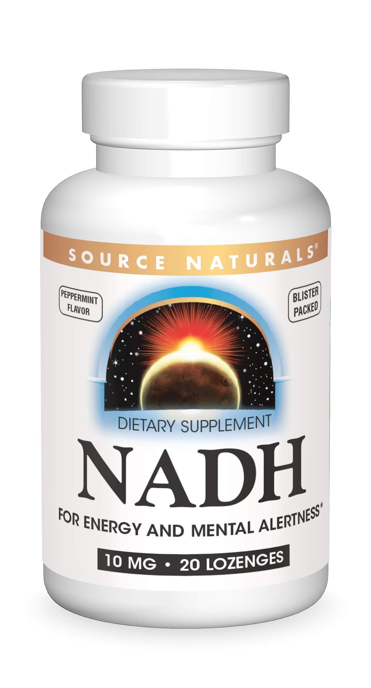 Source Naturals NADH 10mg, Boost Energy and Mental Alertness Lozenges, 20 Count