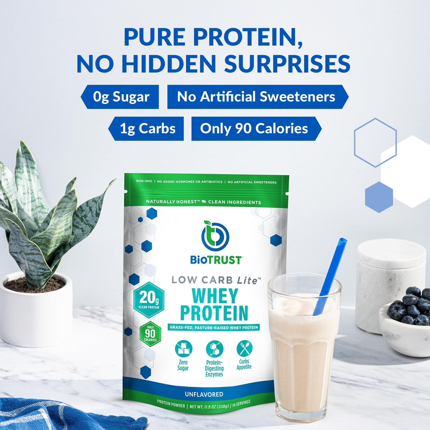 BioTrust Low Carb Lite Low Calorie Protein Powder, 14 Servings