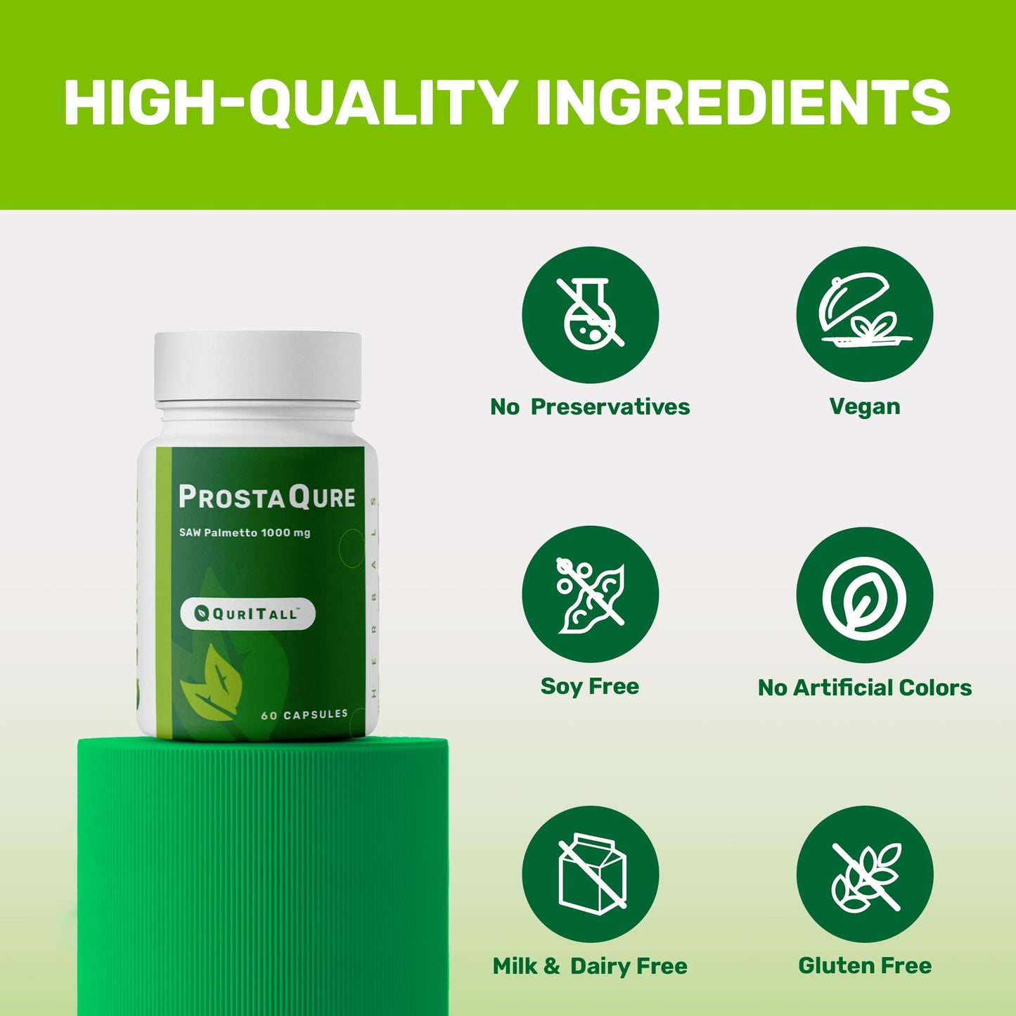 QurItAll ProstaQure Saw Palmetto 1000 mg Capsules, 60 Count