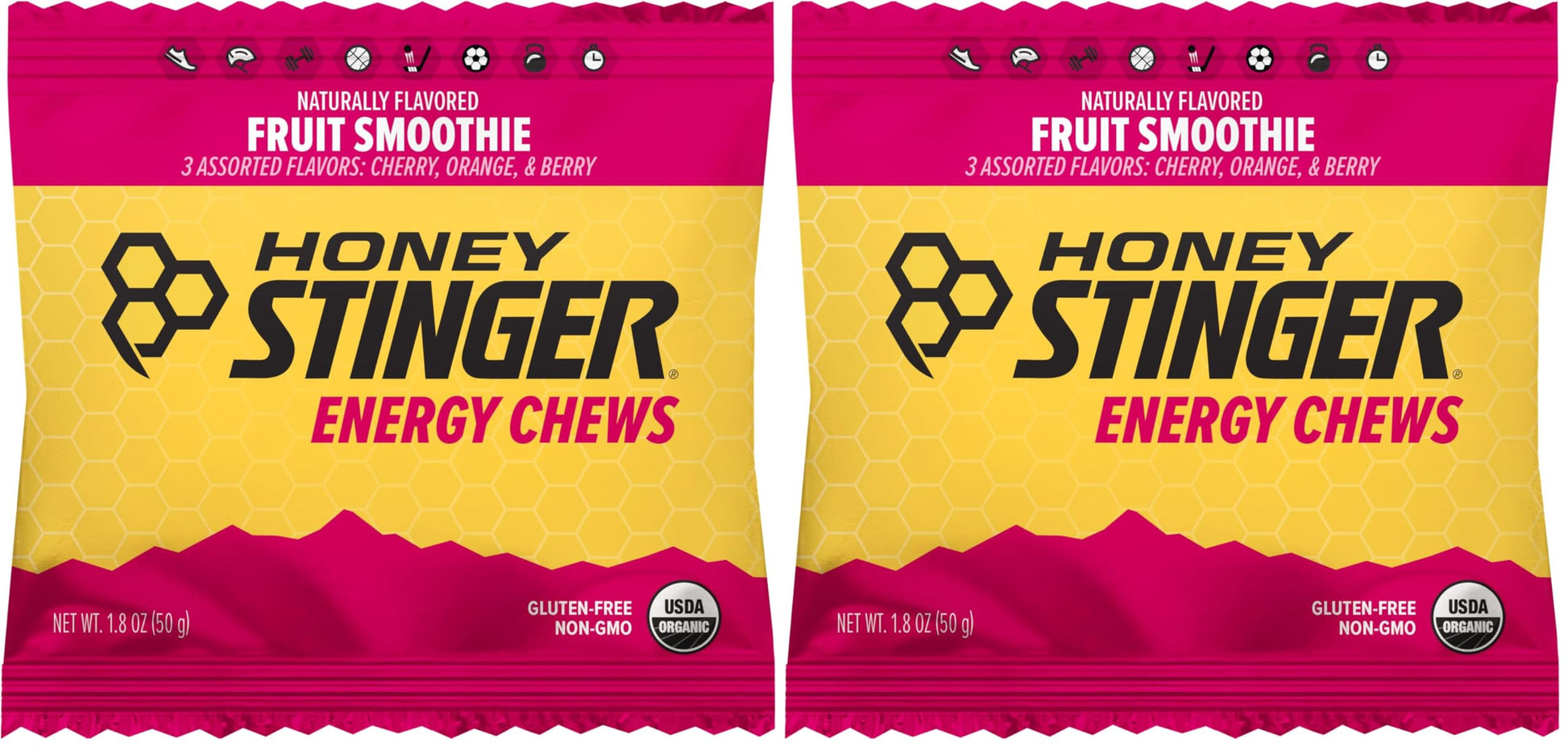Honey Stinger Organic Energy Chews Fruit Smoothie Gummies 3.6 oz