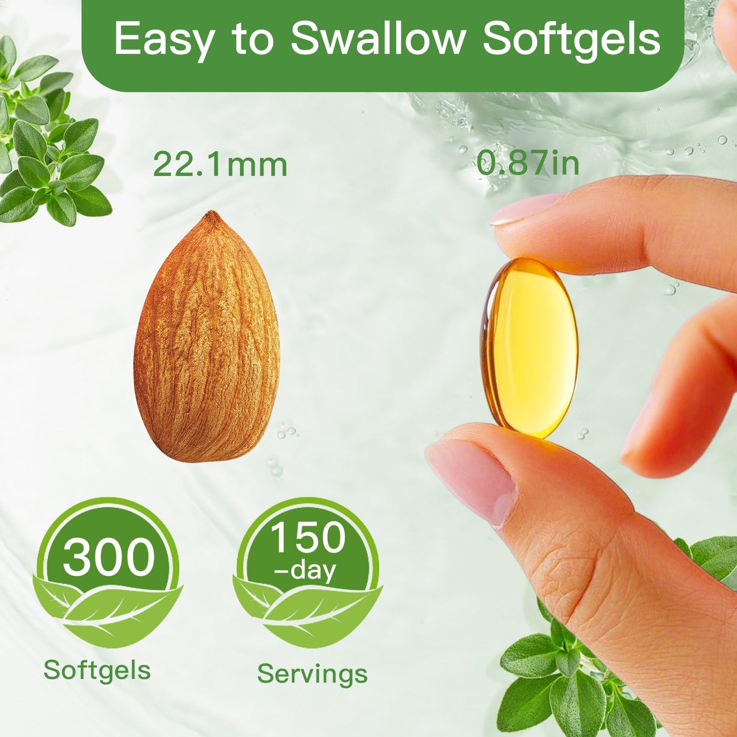EOQIFJM Oil of Oregano with Black Seed Oil Capsules, 300 Capsules