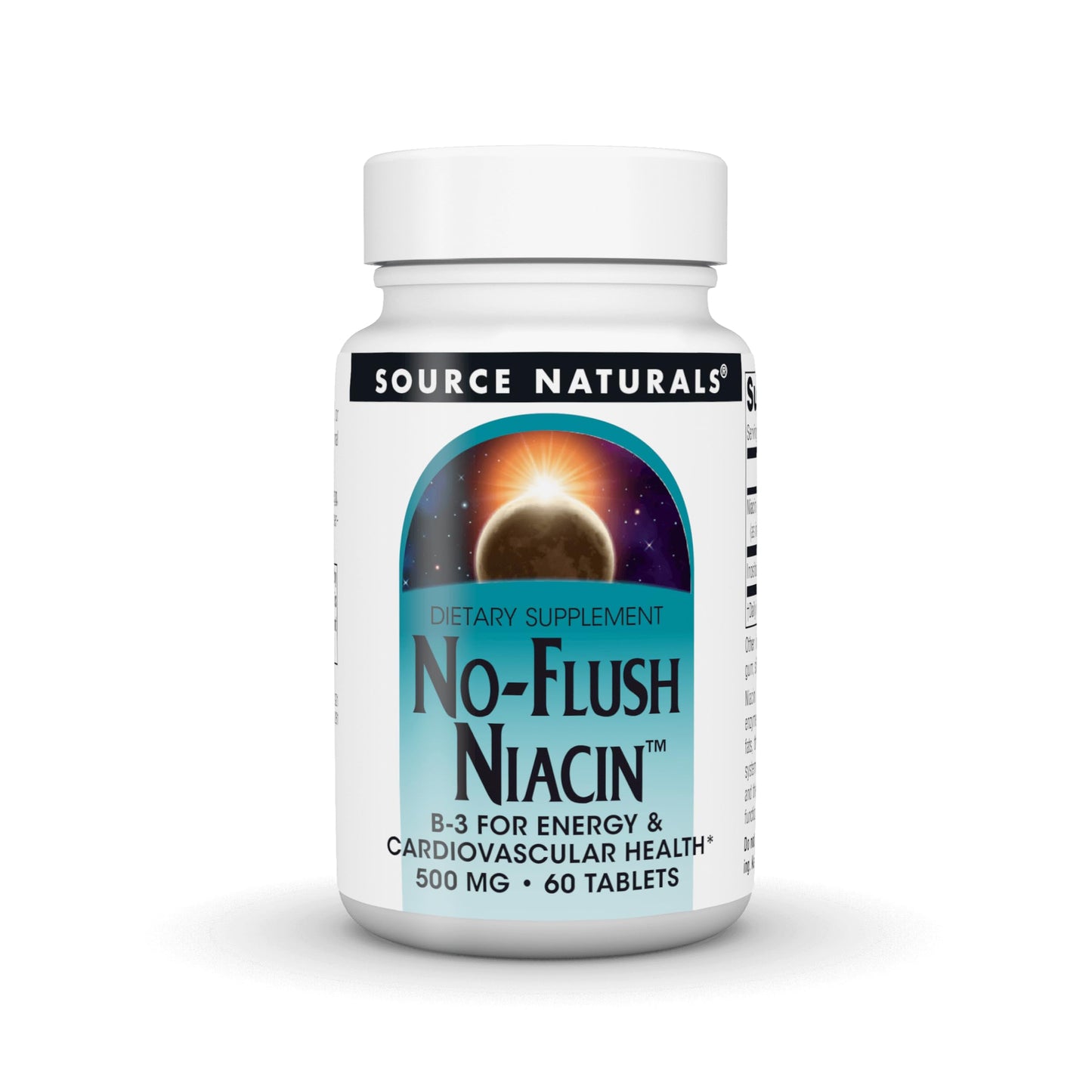 Source Naturals No-Flush Niacin, B-3, 500 mg Tablet, 60 Tablets