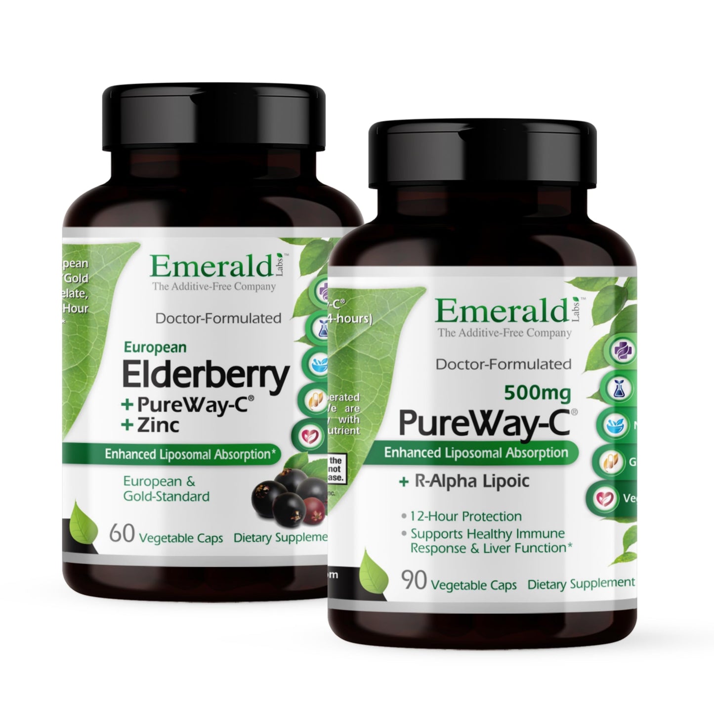 Emerald Labs Elderberry Plus & PureWay-C Bundle, 150 Capsules