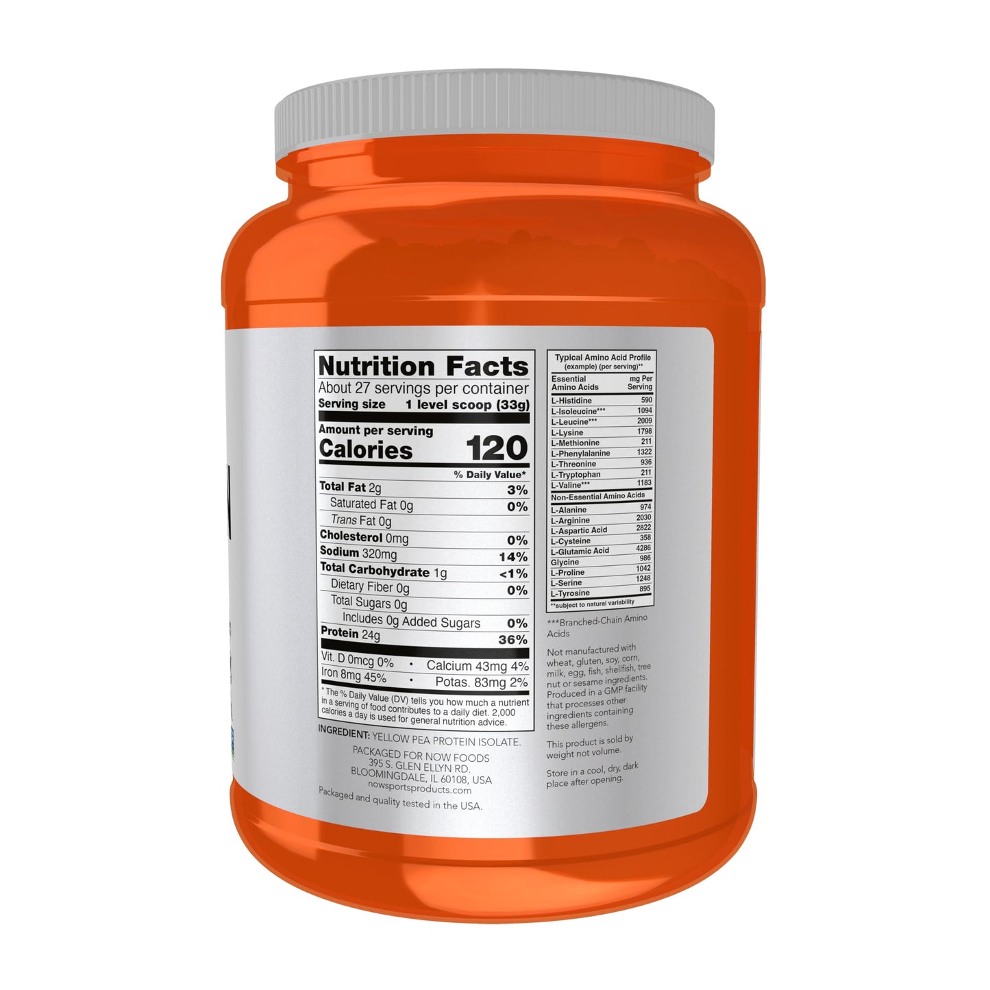 NOW Foods Pea Protein Powder, 32 oz