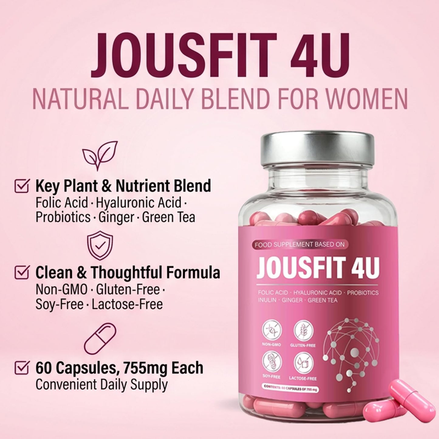 JOUSFIT 4U Capsules, 60 Count