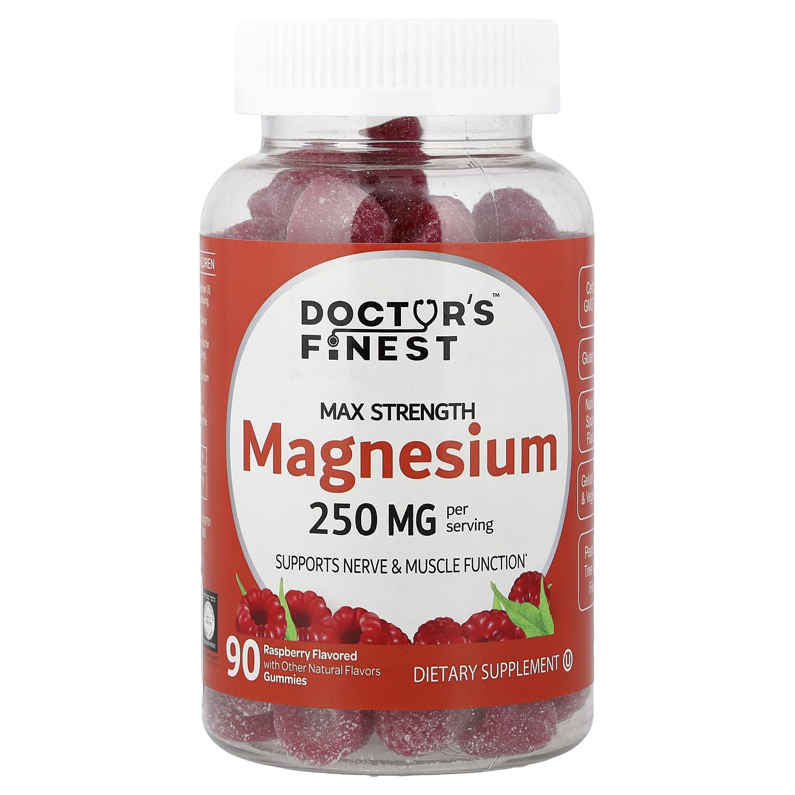 Doctor's Finest Magnesium Gummies, Raspberry, 90 Gummies