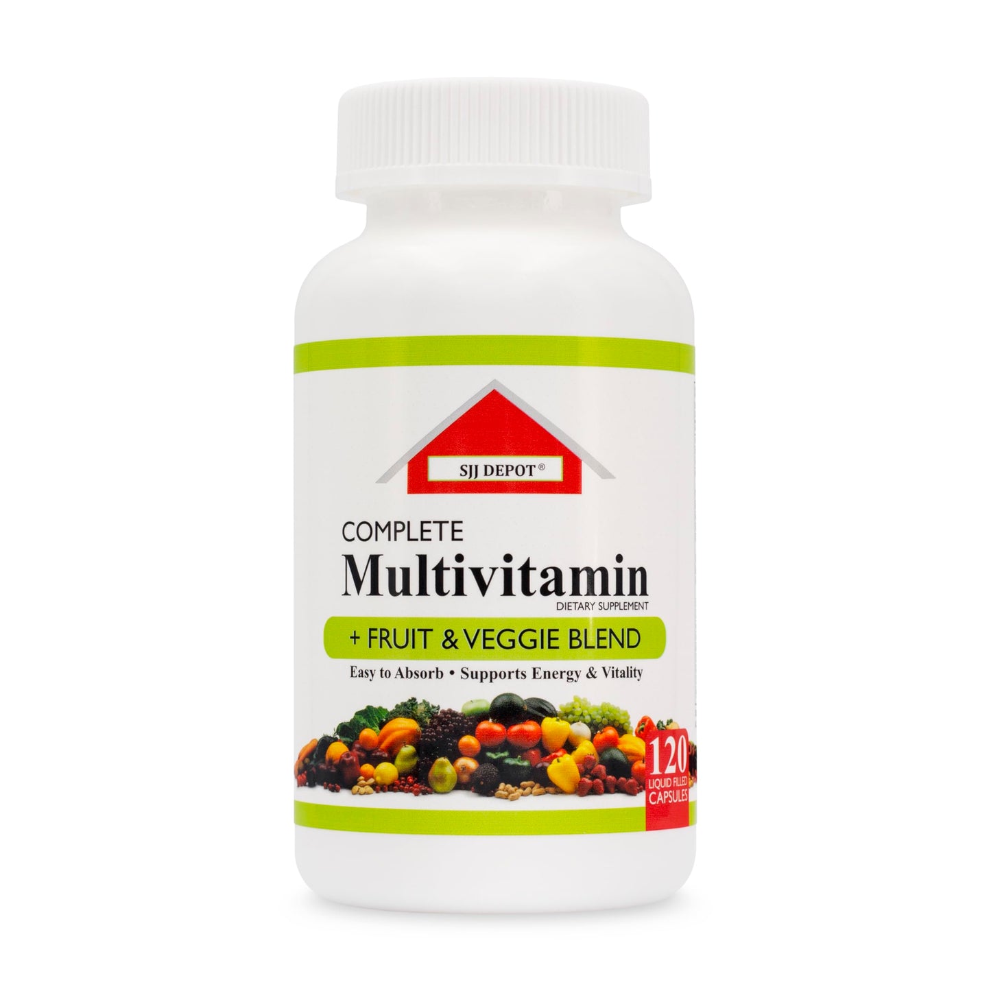 SJJ DEPOT Multivitamin Fruit and Vegetable Capsules, 120 Count