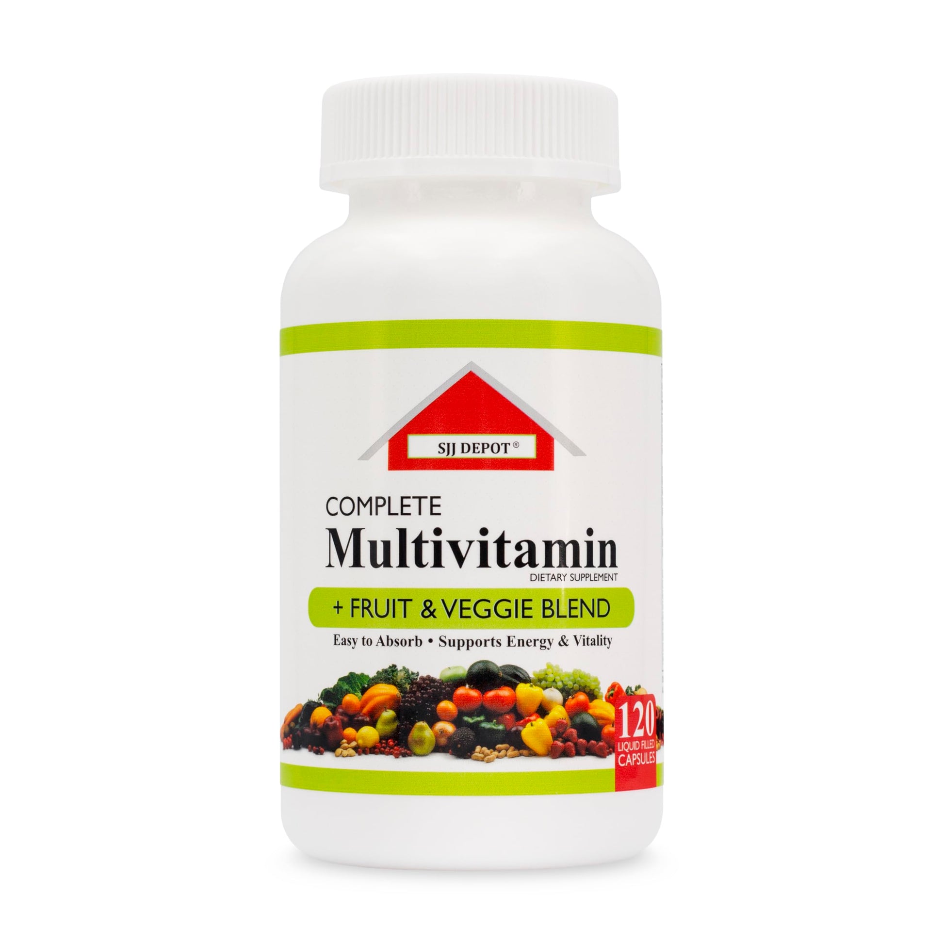 SJJ DEPOT Multivitamin Fruit and Vegetable Capsules, 120 Count