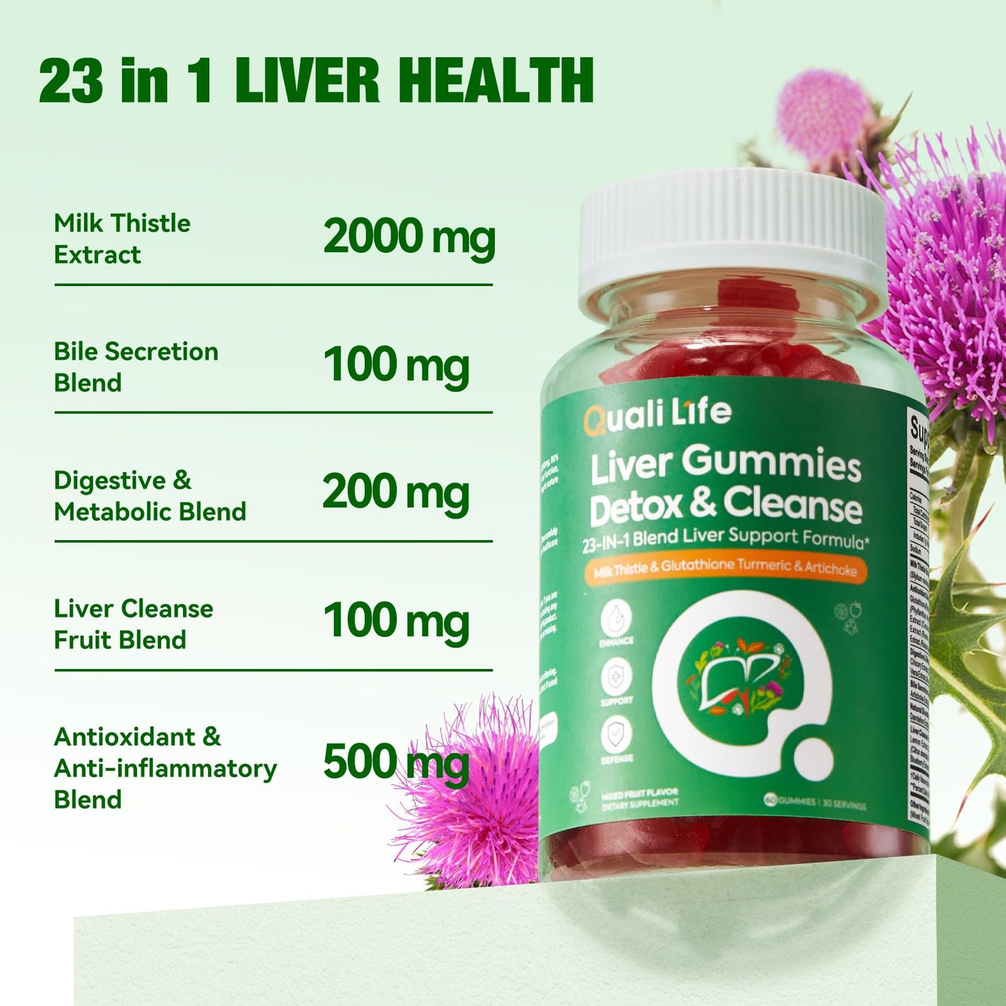 QualiLife Liver Cleanse Detox & Repair Gummy, 60 Gummies