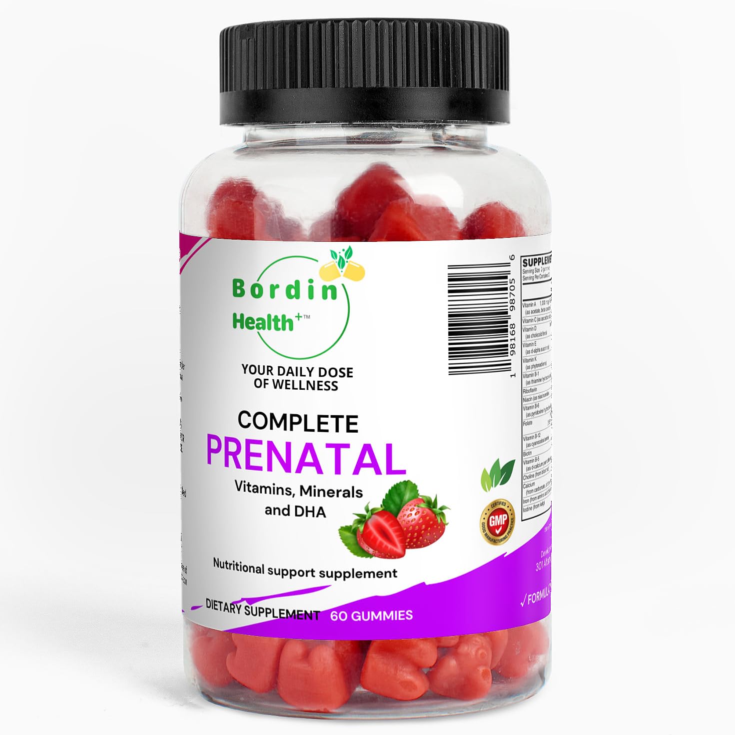 Bordin Health Complete Prenatal Vitamins Gummy, 60 Count