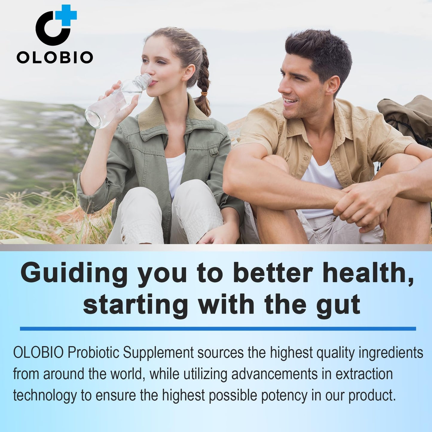 OLOBIO 300 Billion CFU Probiotic, 12 Strains with 3 Organic Prebiotics, 120 Capsules