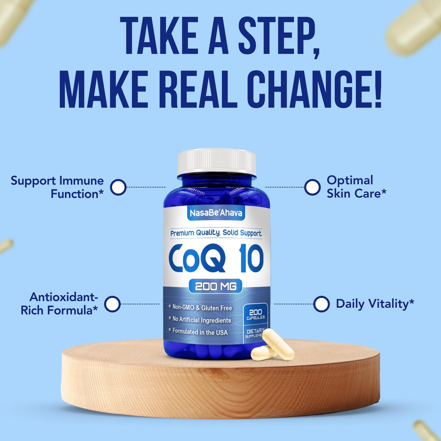 NasaBeahava CoQ10 200mg Capsules, 400 Capsules
