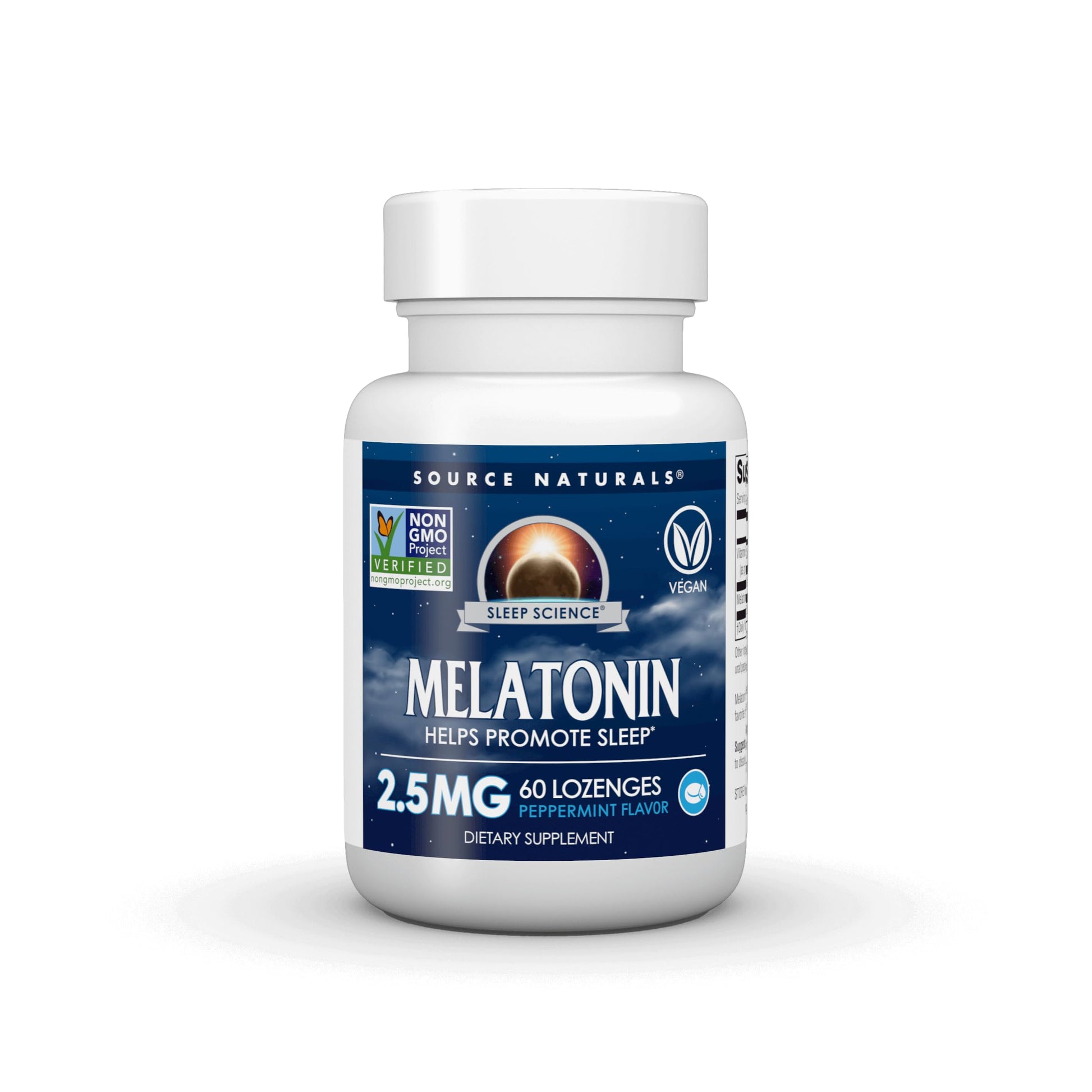 Source Naturals Melatonin Lozenges 2.5 mg, Peppermint Flavored, 60 Lozenges