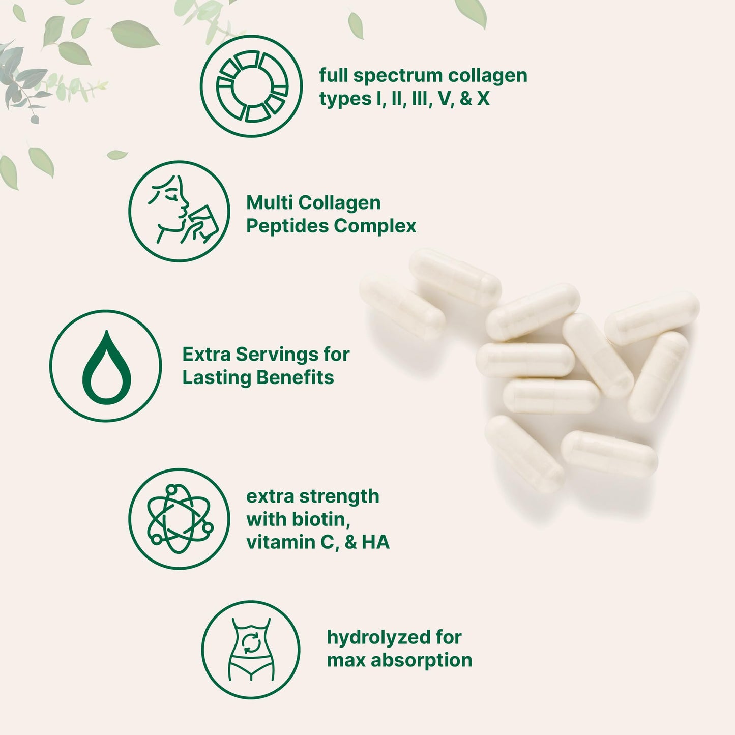 Micro Ingredients Multi Collagen Capsules, 240 Count