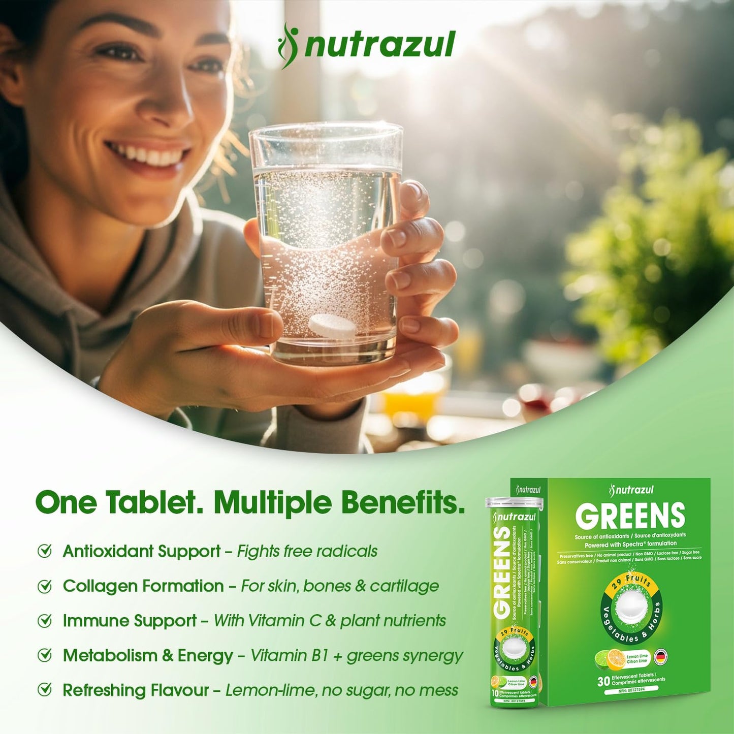 Nutrazul Greens Effervescent Tablets 30 Tablets