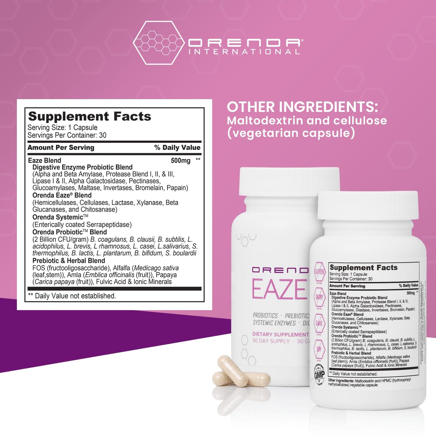 Orenda International Eaze Gut Wellness Capsules, 30 Capsules