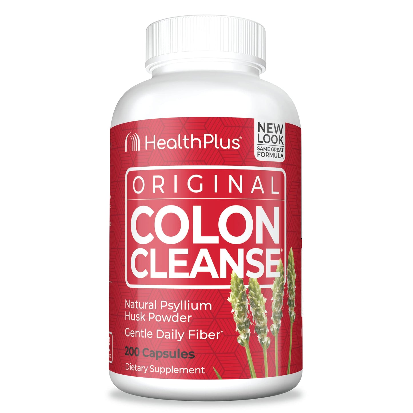 Health Plus Colon Cleanse Daily Psyllium Husk Fiber Capsules 200 Count