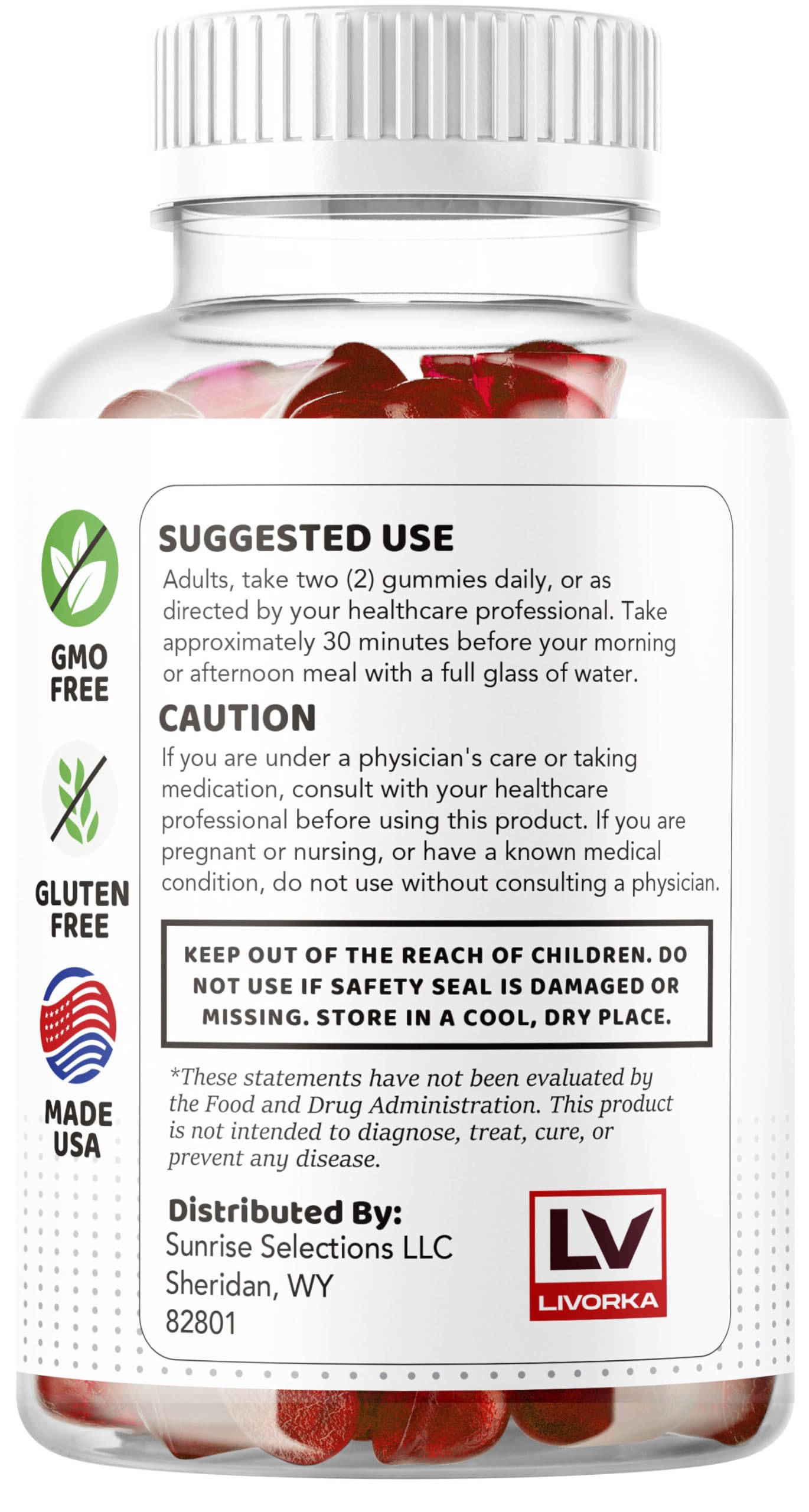 LIVORKA Vital Grow XL Male Gummies 60 Count