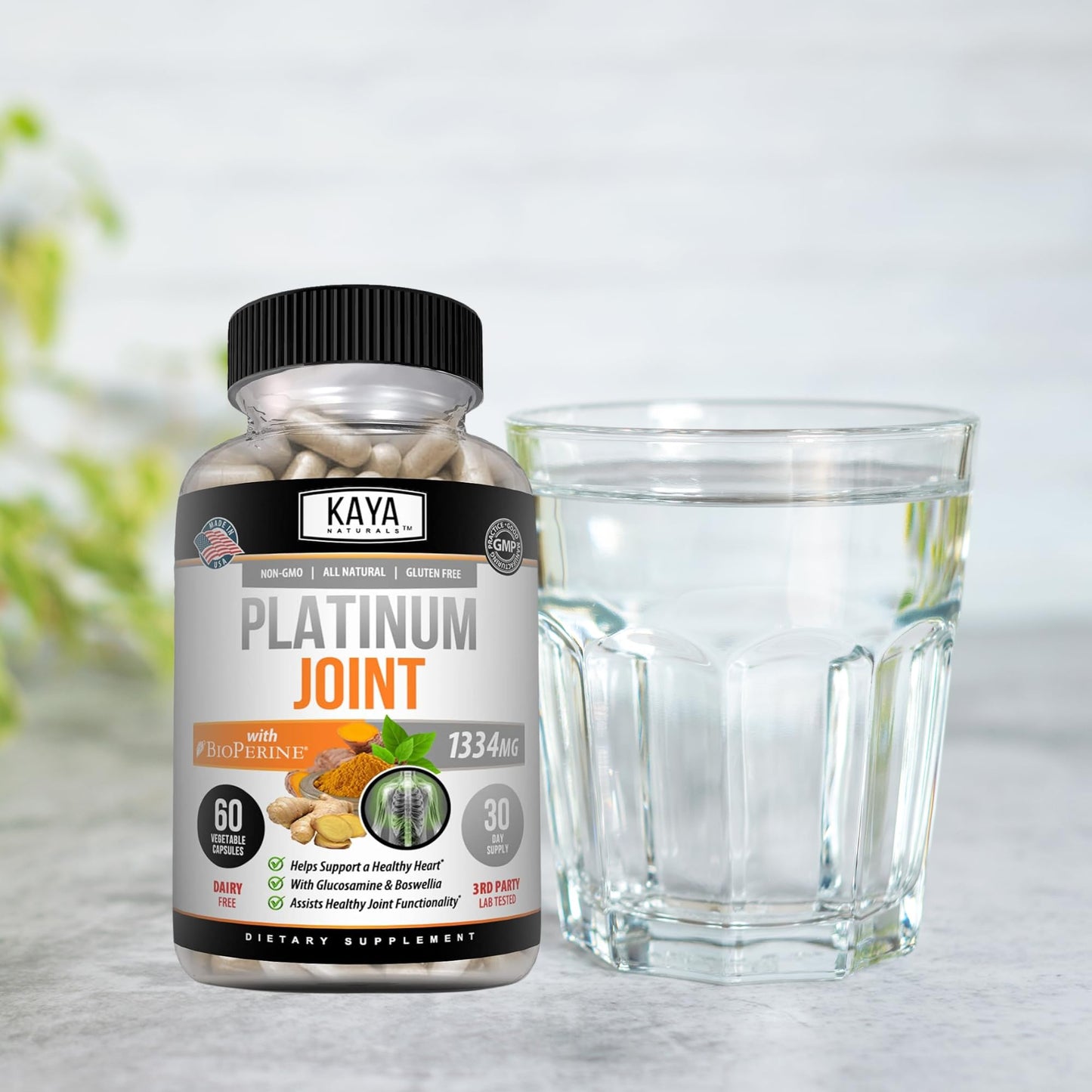 Kaya Naturals Platinum Turmeric Curcumin 1334mg with Boswellia, 120 Capsules