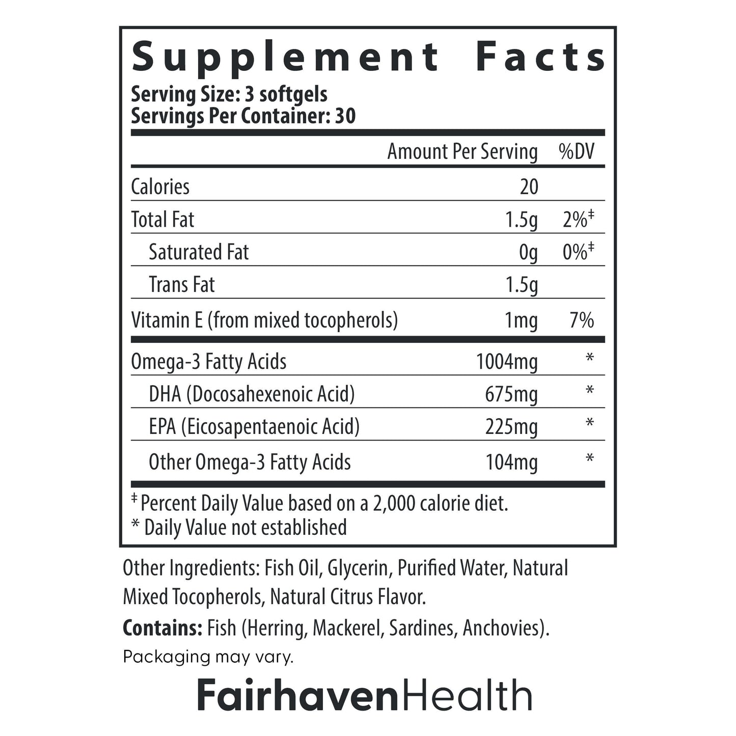 Fairhaven Health Peapod Prenatal DHA 90 Softgels